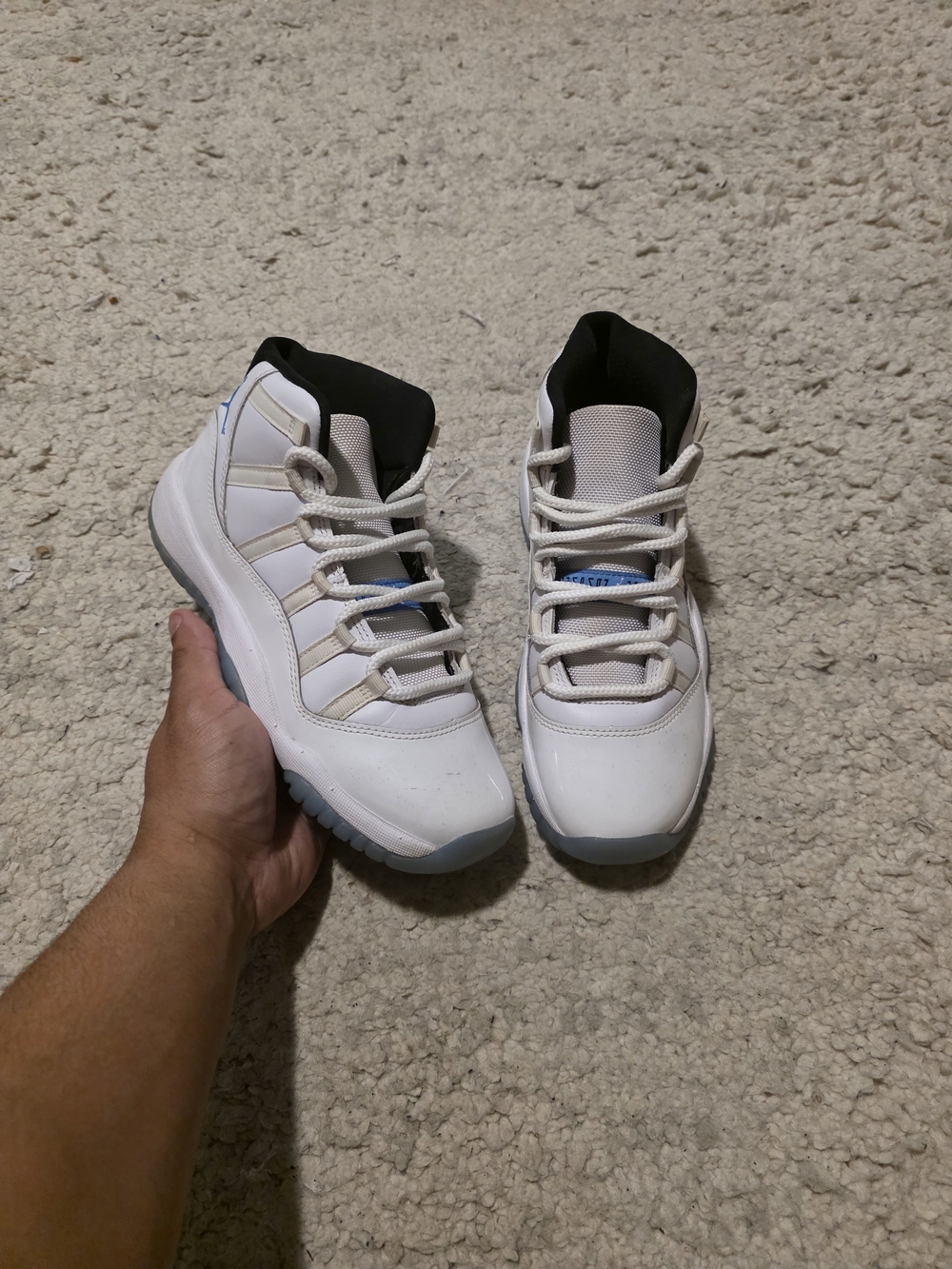 Jordan Kids' White and Black High-Top Sneakers with Blue Accent